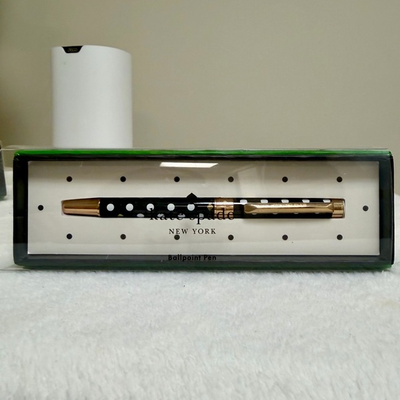 kate spade Other - Kate Spade Black and White Polka Dot Pen